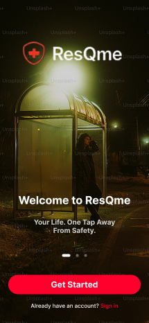 ResQme Welcome Screen